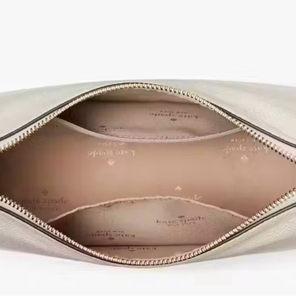 Kate Spade Rosie Parchment Pebbled Leather Shoulder Bag w/ guitar strap & pouch - Picture 4 of 7